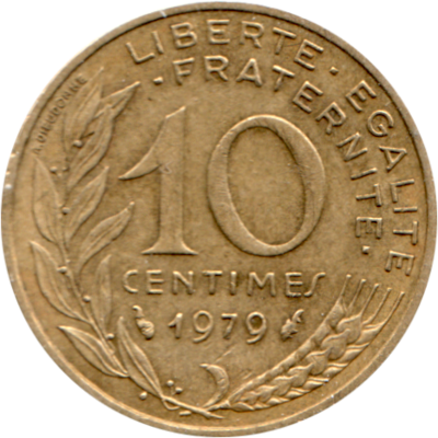 10 centimes, 1979 Reverse