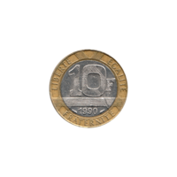 Preview 10 Francs, 1990 reverse