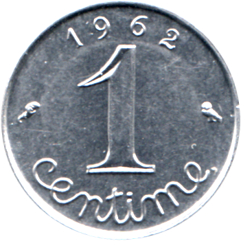 1 centime, 1962 Reverse