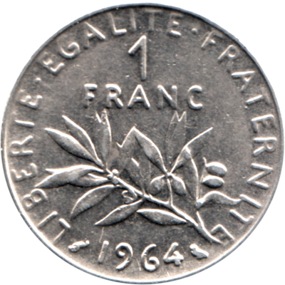 1 Franc, 1964 Reverse