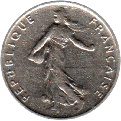 ½ Franc, 1968 Obverse