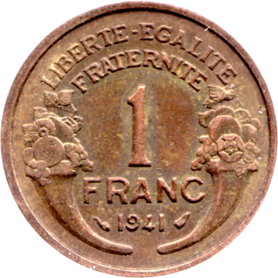 1 Franc, 1941 Reverse