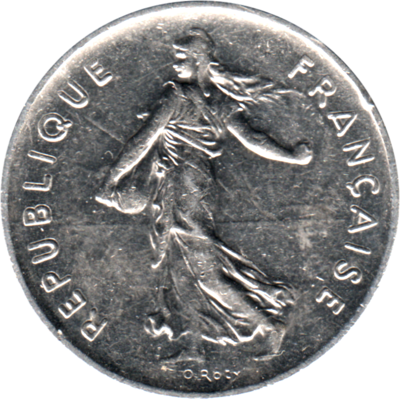 5 Francs, 1992 Obverse