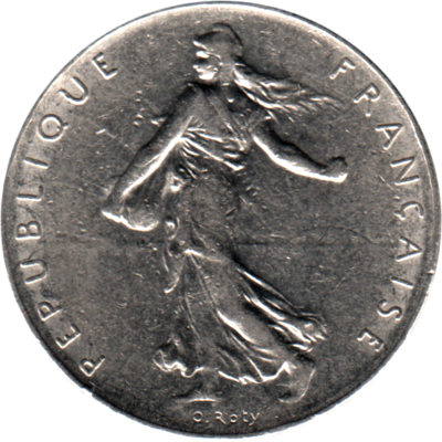 1 Franc, 1974 Obverse