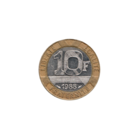 Preview 10 Francs, 1988 reverse