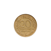 Preview 20 centimes, 1965 reverse