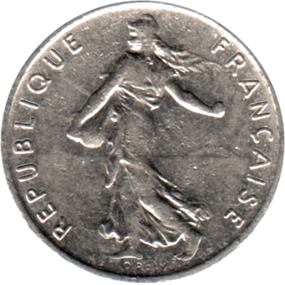½ Franc, 1966 Obverse