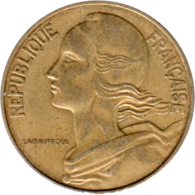 20 centimes, 1969 Obverse