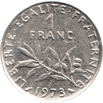 1 Franc, 1973 Reverse