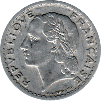5 Francs, 1946 Obverse
