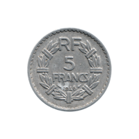 Preview 5 Francs, 1946 reverse