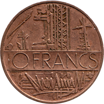 10 Francs, 1980 Reverse