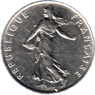 ½ Franc, 1974 Obverse
