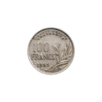 Preview 100 Francs, 1955 reverse