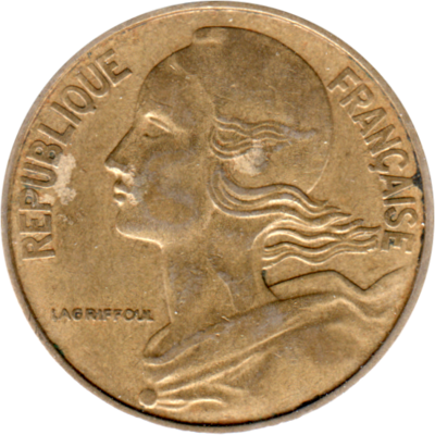 20 centimes, 1967 Obverse