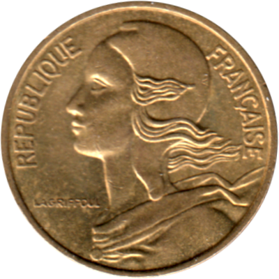 5 centimes, 1987 Obverse