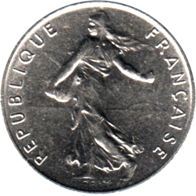 ½ Franc, 1970 Obverse