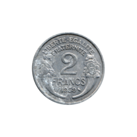Preview 2 Francs, 1959 reverse