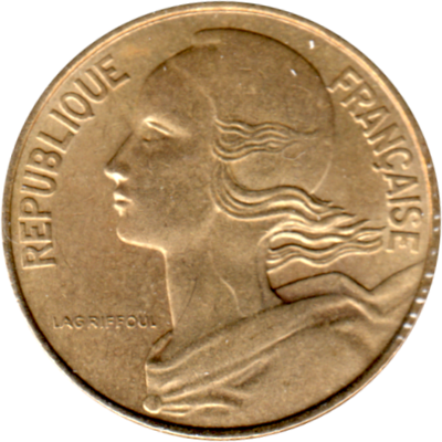 10 centimes, 1975 Obverse
