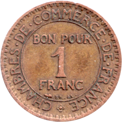 1 Franc, 1923 Reverse