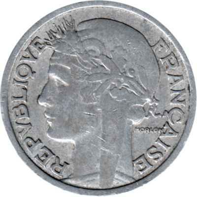 2 Francs, 1948 Obverse