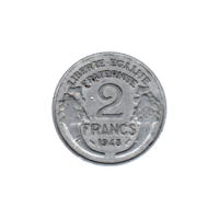 Preview 2 Francs, 1948 reverse