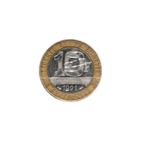 Preview 10 Francs, 1991 reverse