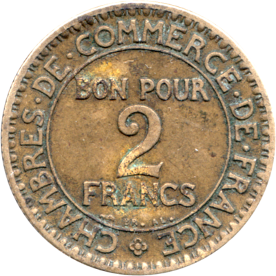 2 Francs, 1923 Reverse