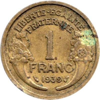 1 Franc, 1939 Reverse