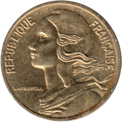 5 centimes, 1997 Obverse