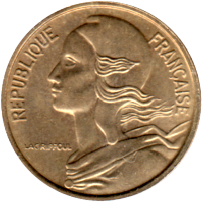 5 centimes, 1971 Obverse