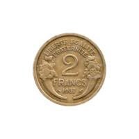 Preview 2 Francs, 1937 reverse