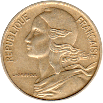 5 centimes, 1966 Obverse