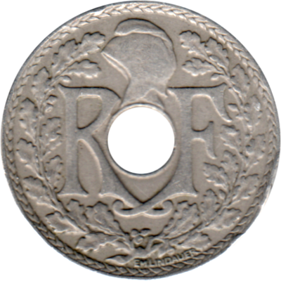 10 centimes, 1935 Obverse