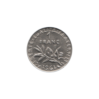 Preview 1 Franc, 1961 reverse