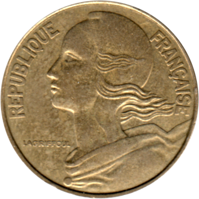 20 centimes, 1987 Obverse