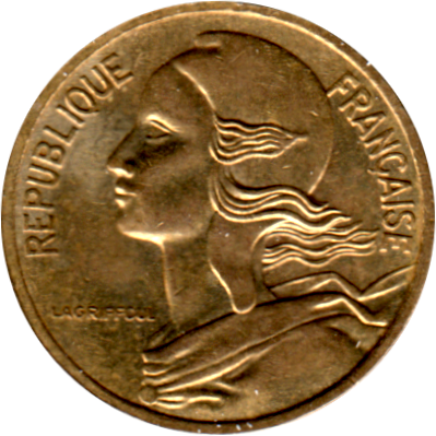 5 centimes, 1977 Obverse