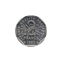 Preview 2 Francs, 1980 reverse