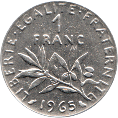 1 Franc, 1965 Reverse