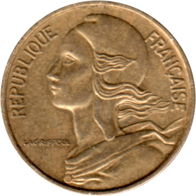 5 centimes, 1972 Obverse