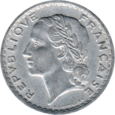 5 Francs, 1947 Obverse