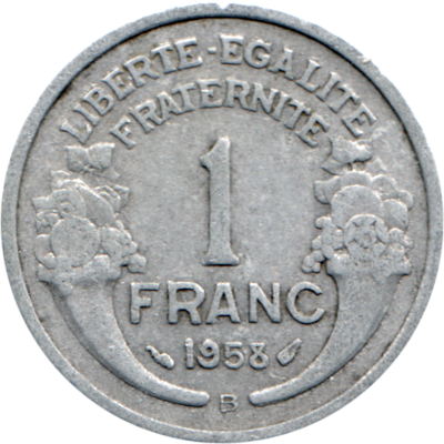 1 Franc, 1958 Reverse