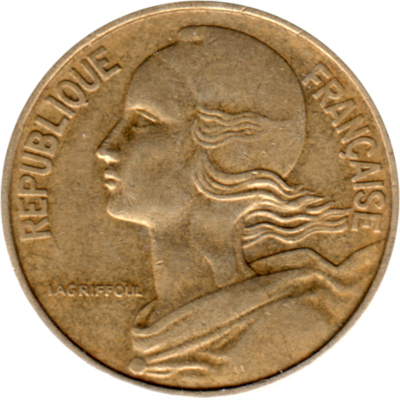 20 centimes, 1963 Obverse