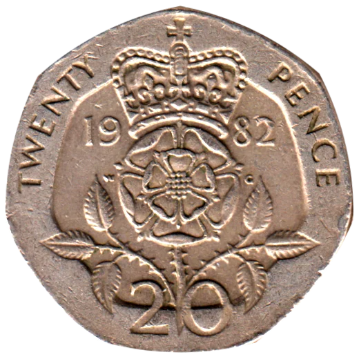 20 pence, 1982 Reverse