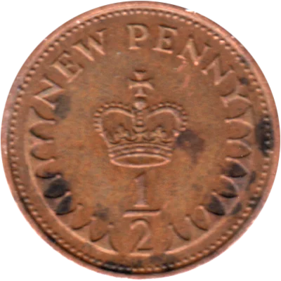 Preview ½ penny, 1971 reverse