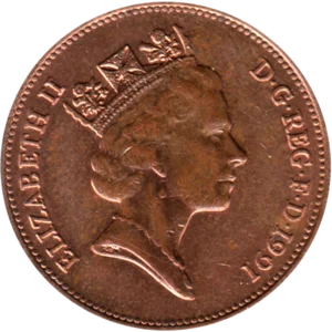 Preview 2 pence, 1991 obverse