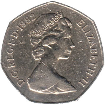 Preview 50 pence, 1982 obverse