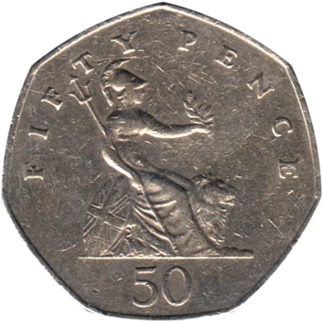 Preview 50 pence, 1982 reverse