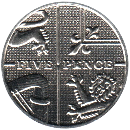 5 pence, 2011 Reverse