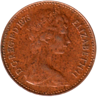 ½ penny, 1973 Obverse